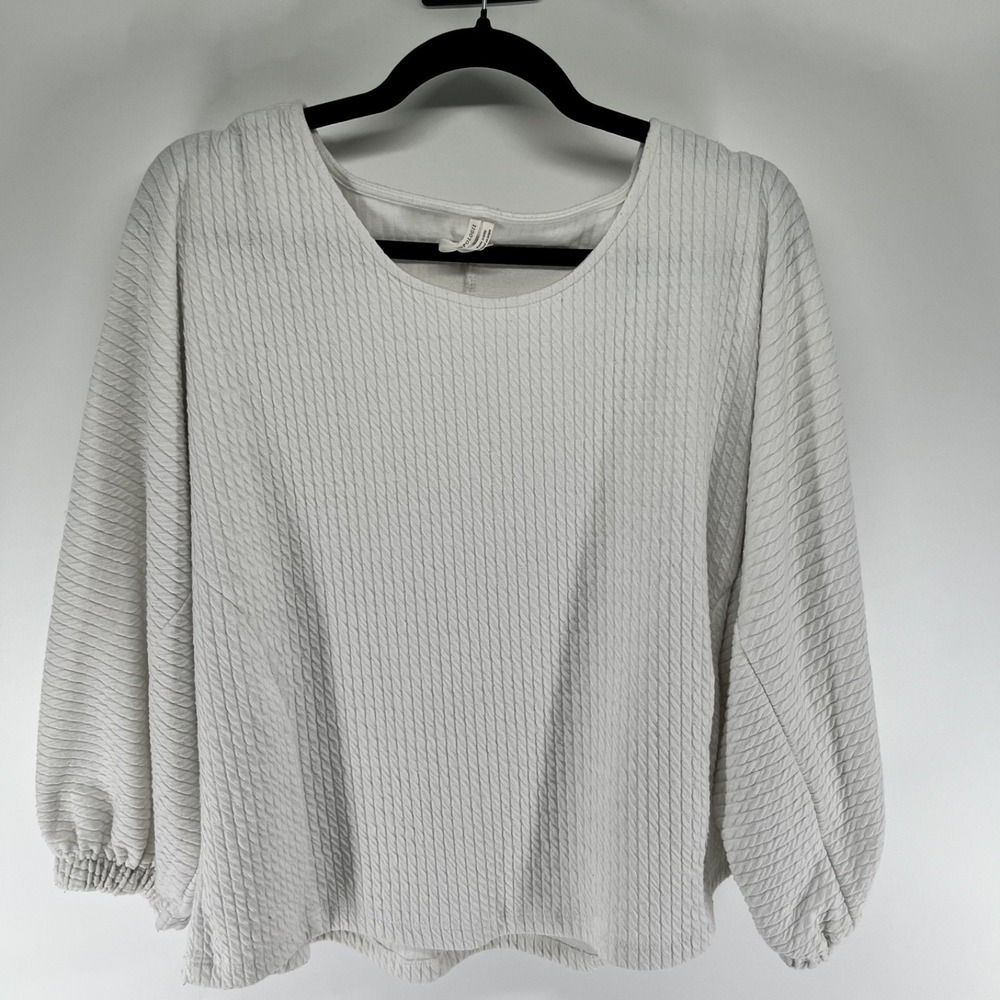 Womens Anthropologie Top Long Sleeve XL White